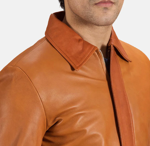 Chaqueta de cuero genuino de piel de vaca original hecha a medida Chaquetas de cuero genuino de hombre de aspecto elegante Chaqueta estilo motorista - Product Image 6