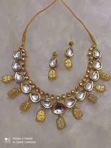 Indian Manufacturer Gold Plated High Quality Kundan <b>Choker</b> Necklace Set for Girls Women Party Wear - Product Image 3