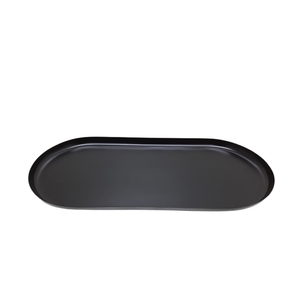 Plateau de service en fer plateau ovale en métal de couleur noir mat et plat pour mariage et décoration de table en vrac personnalisé - Product Image 1