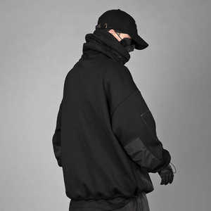 Sweat-shirts à capuche double avec logo personnalisé, broderie, style ninja, pour homme, fermeture éclair intégrale, thermique, sweat-shirts pour homme - Product Image 1