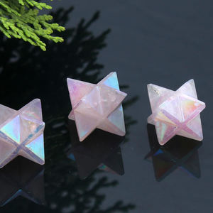 Cubo de cristal de obsidiana de acero inoxidable merkaba, estrella de titanio, obsidiana, Gema de gran calidad - Product Image 6