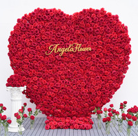Décoration Murale Florale en Soie Artificielle en Forme de Cœur Rouge 3D pour Mariage, Demande en Mariage, Événements et Fêtes – Écologique et Romantique – Vente en Gros