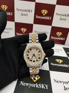 Meilleure vente montre-bracelet en acier inoxydable pour hommes VVS Moissanite testeur de diamant personnalisable Bling Bus cadran verre mécanique - Product Image 2