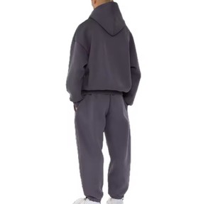 Ensemble survêtement pour homme en molleton 100% coton, design personnalisé, sweat-shirt ample et pantalon de survêtement avec capuche brodée, vêtements décontractés d'hiver - Product Image 5