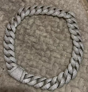 Hip Hop <b>Moissanite</b> Diamond Chain Iced Out Cuban Link Diamond Necklace - Product Image 4