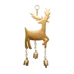 Campana de Navidad con acabado antiguo, accesorios de decoración festiva, campana de Metal colgante de tela, muñeco de nieve, decoración del hogar - Product Image 1