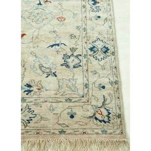 Tapis en laine noué à la main Savana beige et marron, motif floral-abstrait, pour couloir et entrée, forme puzzle rectangulaire LSW-03 - Product Image 3