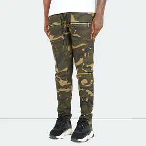 Wholesale Causal Sports Wearing Long Cargo Washed Pants With Side Pockets Stacked Jogger Trousers Man