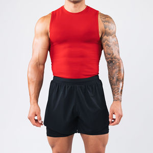 Débardeur de sport pour homme 100% polyester à vendre, couleur unie, coupe ajustée, débardeur de fitness pour homme, débardeur de musculation pour homme - Product Image 5
