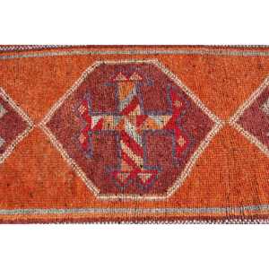Turkish 2.9x10.8 ft <b>Rug</b>, <b>Runner</b> Vintage <b>Rug</b>, Orange Brown Floral <b>Rug</b> - Product Image 4