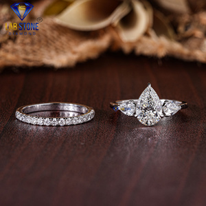 แหวนทองคำขาวประดับเพชรทรงลูกแพร์และทรงกลม น้ำหนัก 1.906 กะรัต โดย Lab-Stone / สุดยอดแห่งความหรูหรา / สี EF-VS - Product Image 1