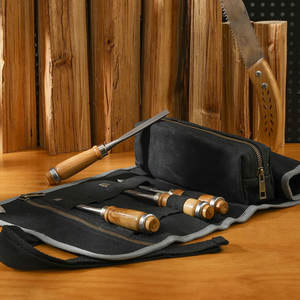 Conception OEM/ODM, rouleau à outils en toile cirée résistante à l'eau, grande capacité, organisateur à 7 emplacements, poche zippée, pochette détachable, réglable - Product Image 5