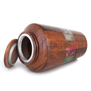 Handcrafted Rosewood Cremation Urn Colorful Epoxy Inlay Funeral <b>Keepsake</b> Cremation urns for Human And Pet <b>Ashes</b> - Product Image 3