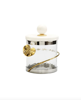 Bocal en verre hermétique de haute qualité, design unique, moderne et classique, fait main, avec couvercle à bascule en laiton plaqué or et marbre, idéal pour les cadeaux.