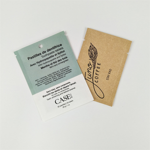 200pcs moq nhiệt niêm phong Trà Mẫu gói thực phẩm lớp Nâu giấy kraft bột khô lỏng lá trà phẳng gói phân hủy sinh học pou - Product Image 6