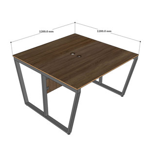 HBTC049 Mesa de Trabajo Contemporánea Minimalista para 2 Personas, 120x120cm, Melamina, Contrachapado, Patas de Ensamblaje para Muebles de Oficina - Product Image 6
