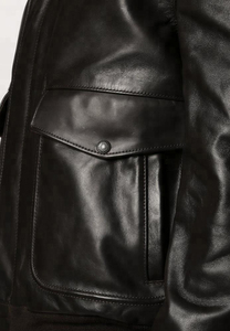 Chaqueta cálida de cuero de invierno de alta calidad para hombre con cuello levantado de lana, ropa suave y cómoda con textura suave - Product Image 4