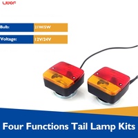 Kit de feux arrière magnétiques Emark pour remorque, 12V universel, 4 fonctions, prise 7 broches, étanche, 4000 Lm, feux arrière de camion