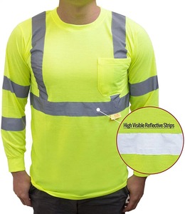 Vente en gros Chemises de sécurité réfléchissantes haute visibilité Polyester Imperméable LED Flash Respirant à manches longues Vêtements de travail de construction - Product Image 1