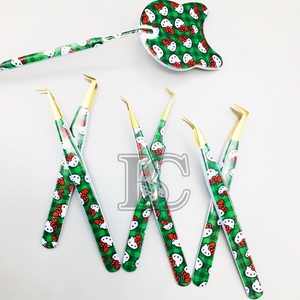 แหนบต่อขนตาพิมพ์กระดาษ Hello Kitty พร้อมปลายสีทองแหนบสแตนเลสทนทาน - Product Image 6