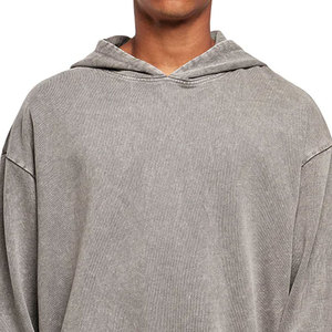 Sudadera con capucha de lavado ácido para hombre de algodón 100% de alta calidad hecha a medida con forro polar transpirable Suministro OEM Logotipo impreso con patrón de letras de invierno - Product Image 2
