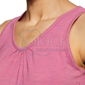 Camiseta sin mangas deportiva suave para correr de alta calidad para mujer, transpirable, de secado rápido, respetuosa con el medio ambiente, estilo informal, logotipo frontal personalizable, bajo MOQ - Product Image 5
