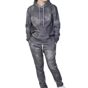 Survêtement décontracté pour homme en coton 100% avec logo personnalisé, coupe ample, manches longues, blocs de couleur - Product Image 1