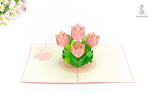 Carte de voeux en forme de fleur et d'arbre 3D Pop-Up faite à la main en papier artisanat souvenir artisanat pour la fête des mères - Product Image 5