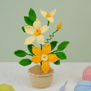 ดอกไม้ถักโครเชต์แฮนด์เมดสำหรับใส่กระถางดอกไม้ประดิษฐ์เป็นของขวัญให้เพื่อนสมบูรณ์แบบสำหรับตกแต่งบ้านผลิตในเวียดนาม - Product Image 1