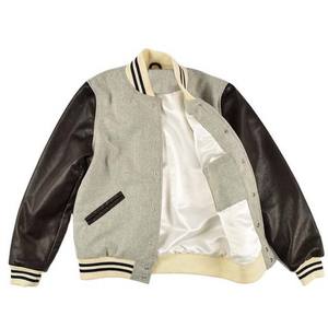 Veste universitaire en cuir à col rabattu avec broderie de lettres sur le devant, style streetwear décontracté, personnalisable OEM - Product Image 6