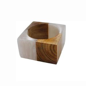 Rond de serviette décoratif en bois au design martelé utilisé pour l'accessoire de vaisselle pour hôtels et restaurants - Product Image 5