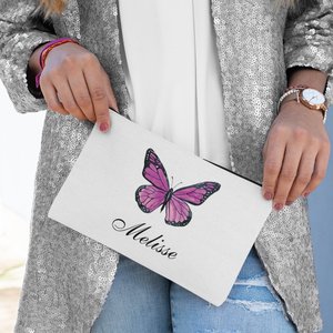 Personalized Eco-Friendly Zipper Closure <b>Makeup</b> <b>Case</b> Large Capacity Butterfly Cosmetic Bag Grandmother and Mother's Day Gift - Product Image 4