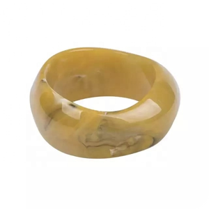 Brazalete de resina con aspecto de mármol verde vintage, brazalete moteado de acetato grueso ancho, accesorio de moda para fiestas - Product Image 1