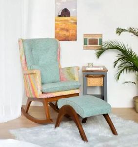 Nouveau design Mid Century Lounge Chair Designer indien Chaise berçante solide fabriquée à la main Recliner Accoudoir en bois de luxe Recliner - Product Image 3