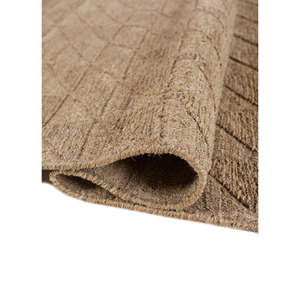 Alfombras de Lana Tejidas a Mano Hula Beige y Marrón con Patrón Geométrico AKWH-1001 para Uso Doméstico - Product Image 2