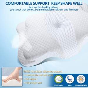 Oreiller cervical en mousse à mémoire de forme pour le soulagement de <span class=keywords><strong>la</strong></span> douleur au cou et aux épaules, support de contour ergonomique pour les dormeurs latéraux/du ventre/du dos - Product Image 5