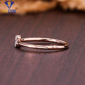 Lab-Stone Party Wear Bague en diamant 0.054 TDW Diamant taille ronde Or rose 18kt Couleur EF-VS - Product Image 3