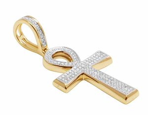 Moissanite Iced Out Fancy Diamond <b>Cross</b> <b>Pendant</b> In Sterling <b>Silver</b> Jewelry For Men And Women - Product Image 2