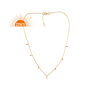 สร้อยคอประดับอัญมณีสีเงินสเตอร์ลิง18K ประดับจี้อัญมณีสีรุ้งธรรมชาติชุบทอง18K จากผู้ผลิต - Product Image 1