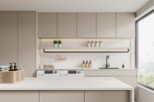 Encimeras de Cuarzo Artificial Calacatta Personalizadas para Cocina y Baño, Prefabricadas y Cortadas, para Proyectos Hoteleros, 1 Año de Garantía - Product Image 1