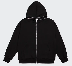 Sudaderas con capucha Premium personalizadas con cremallera completa para hombre Sudaderas con capucha básicas con cremallera de tela gruesa de color sólido - Product Image 6