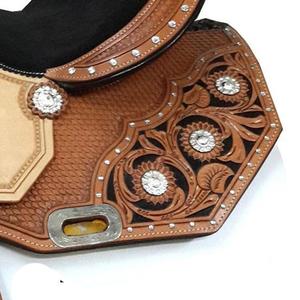 Ensemble de selles en cuir véritable personnalisées faites à la main pour les sentiers d'équitation occidentaux et anglais et le plaisir de course - Product Image 2