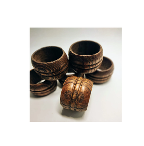 Rond de serviette en bois de marque de qualité supérieure Porte-serviettes fait main Rond de serviette de luxe plaqué or avec vente - Product Image 1