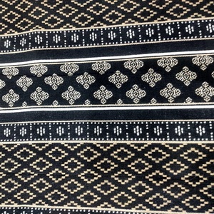 Sac fourre-tout Jacquard tendance décontracté pour étudiante Sac à provisions pliable réutilisable tissé en coton bleu beige Tissu teint en fil - Product Image 5