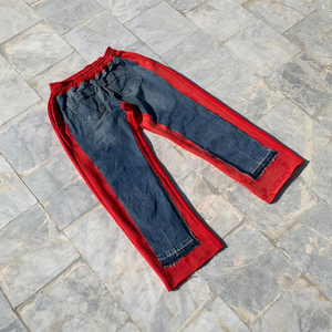 กางเกงวิ่งขายาวผ้าเดนิมผ้าฝ้ายผู้ชาย, กางเกงเอวกลางลำลองทรงหลวมแบบกำหนดเอง - Product Image 3