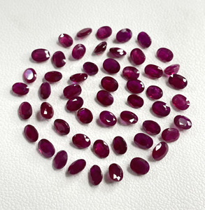 High Quality Natural Burma <b>Ruby</b> Heated 3x4mm Calibrated Oval Cut Reddish Pink Color Loose Gemstone for Making Necklace <b>Bracelet</b> - Product Image 1
