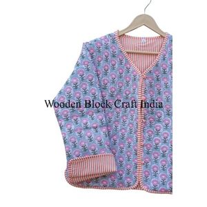 Veste matelassée en coton à imprimé floral, style bohème, hiver, vintage, pour femme, tenue de bureau ou universitaire, respirante, écologique, boutonnée - Product Image 3