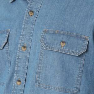 T-shirt pour hommes chemises décontractées à manches longues tissu de flanelle Sports de plein air randonnée Camping printemps automne Denim vêtements garçons - Product Image 3