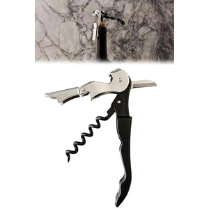 Tire-bouchon professionnel de style serveur avec coupe-capsule et ouvre-bouteille robuste - Product Image 2