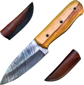 Couteau de chasse industriel à lame fixe en acier inoxydable, bouton poussoir, pointe tombante, pour camping et survie en extérieur, avec manche confortable en plastique - Product Image 2